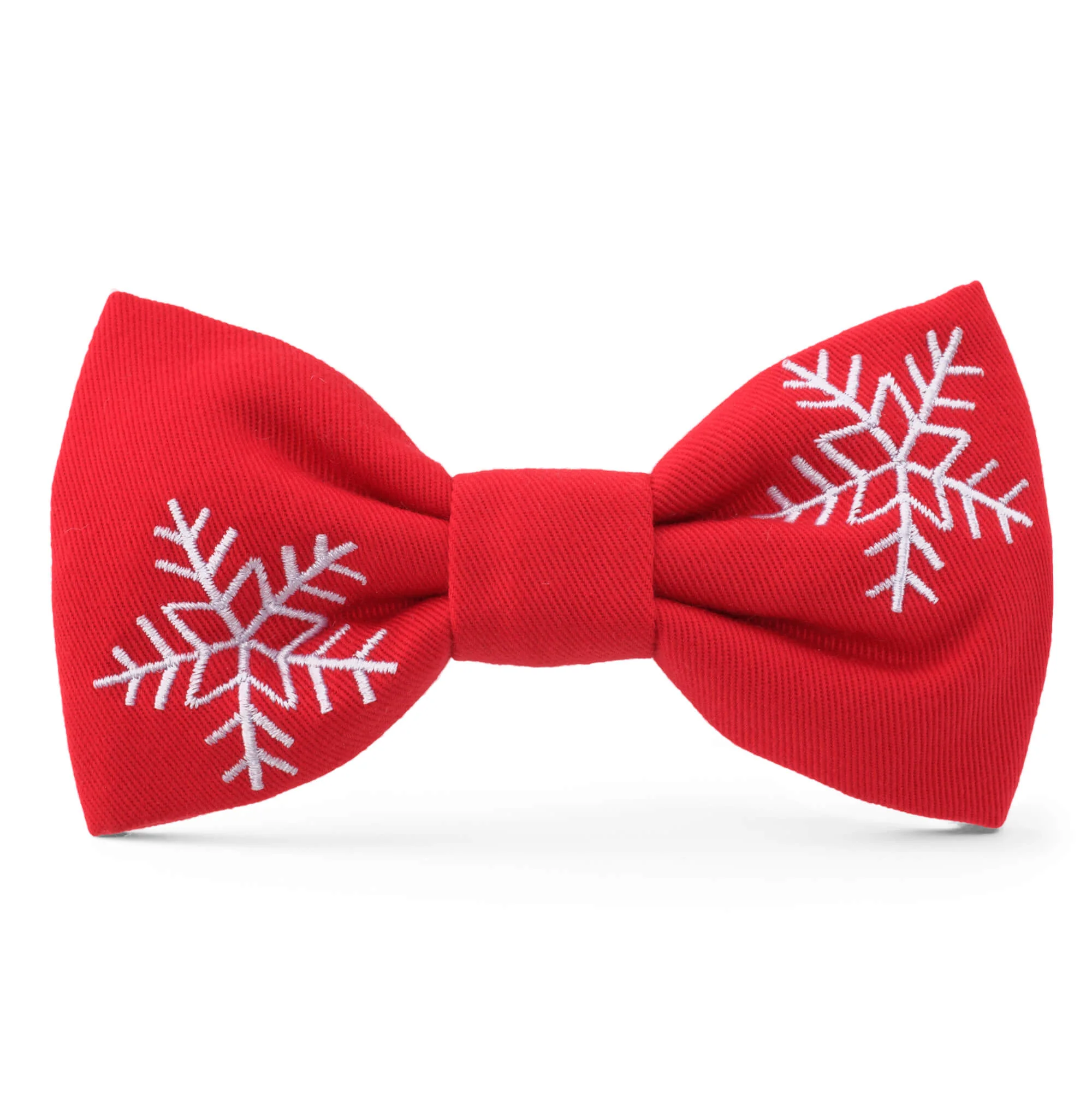 Snowflakes Embroidered Dog Bow Tie