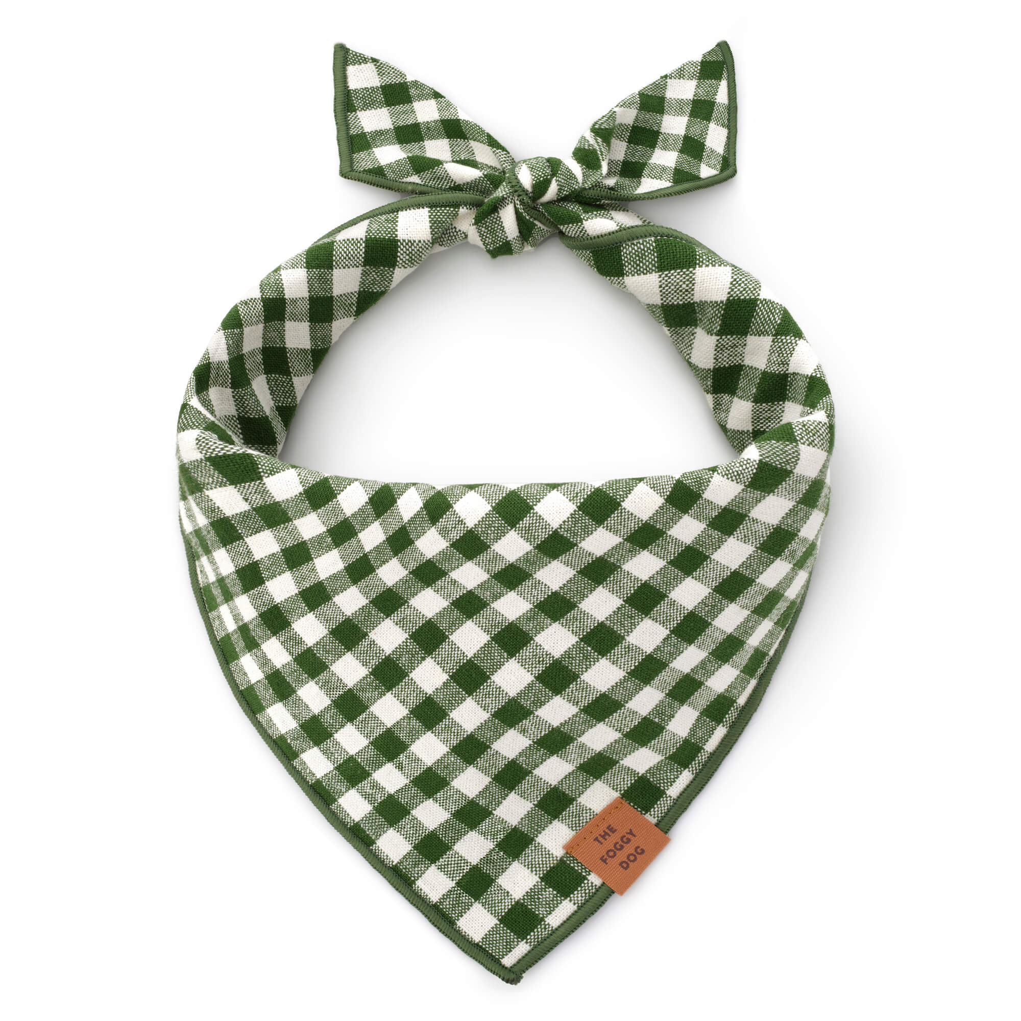 Heather Taylor Home x TFD Mini Gingham Hunter Green Dog Bandana