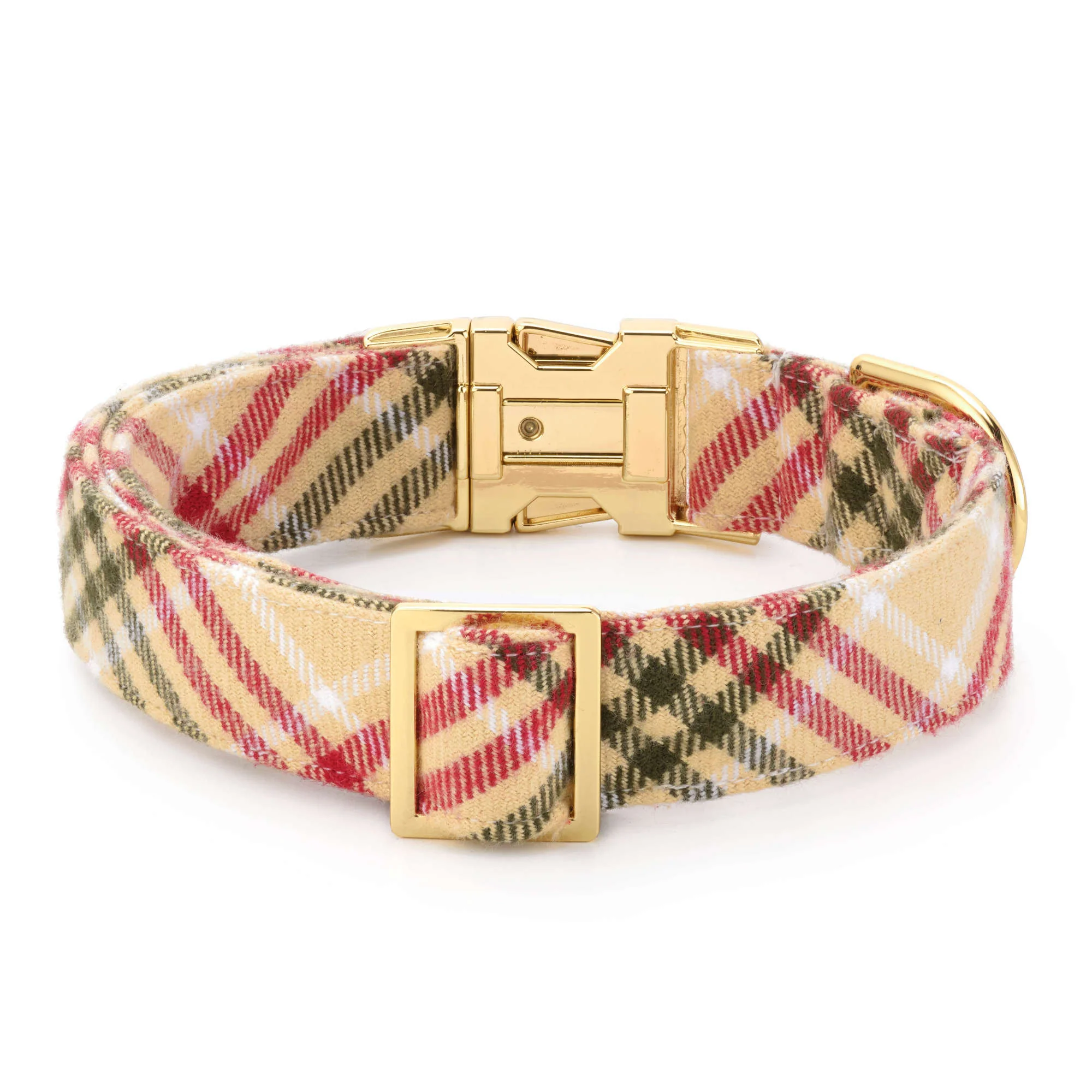 Eggnog Plaid Flannel Dog Collar