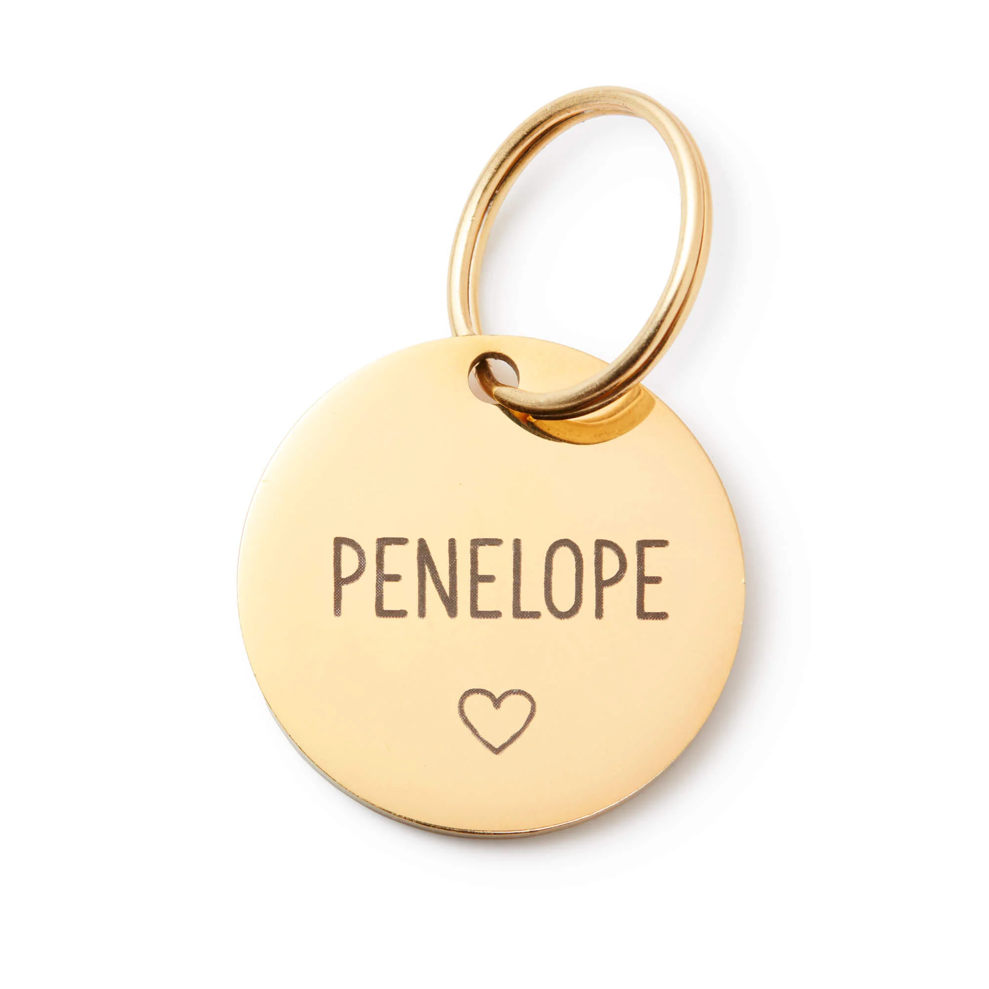 Circle Pet ID Tag: Heart Icon