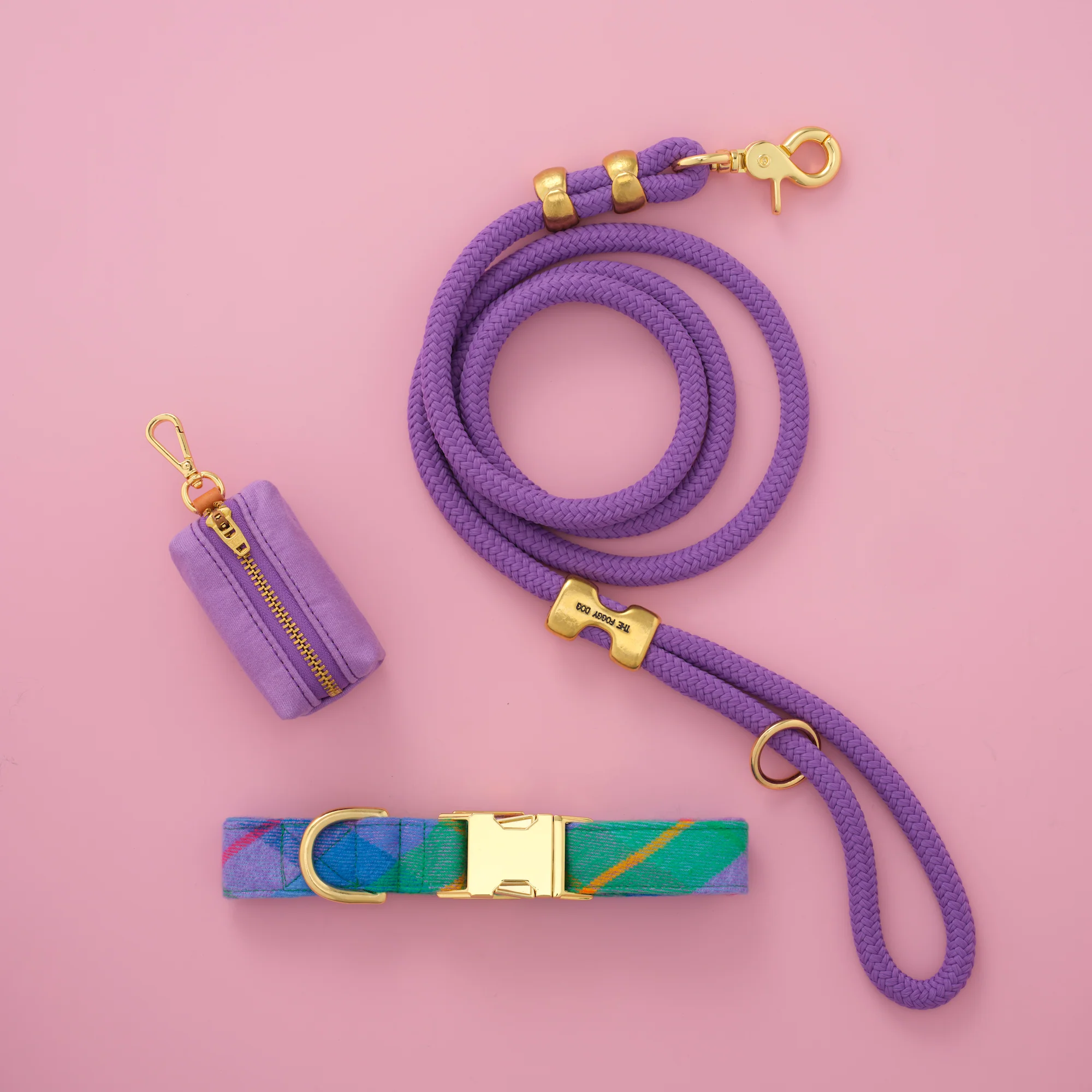 Fable Plaid Flannel Collar Walk Set