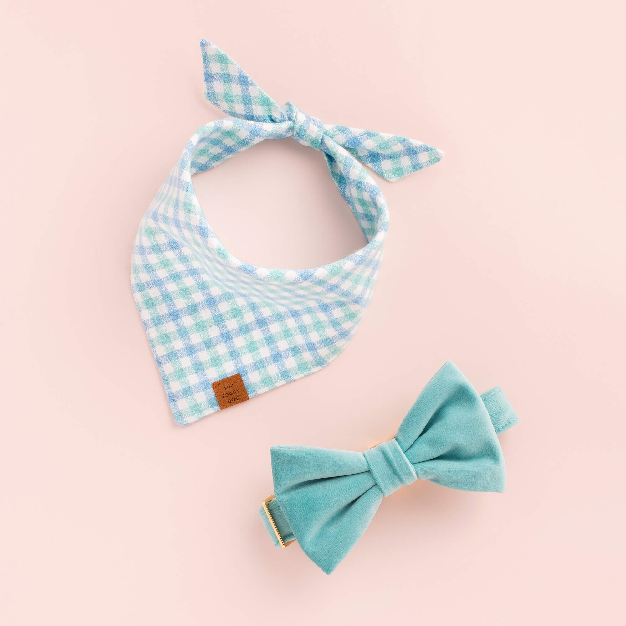 Robin’s Egg Velvet Bow Tie Collar