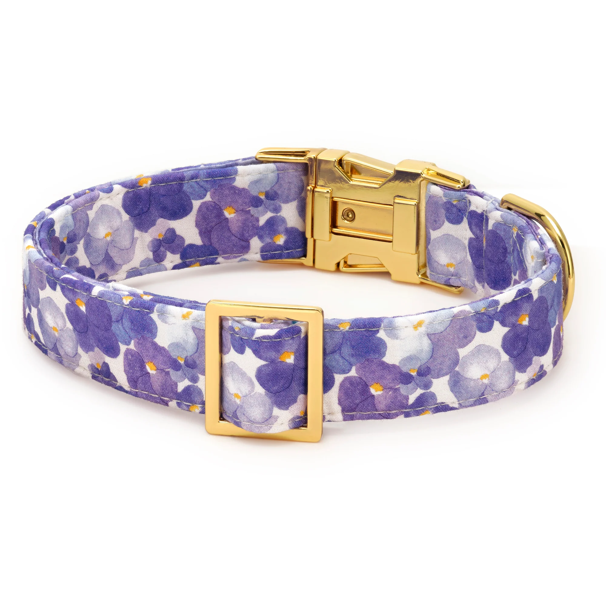 Pressed Pansies Dog Collar