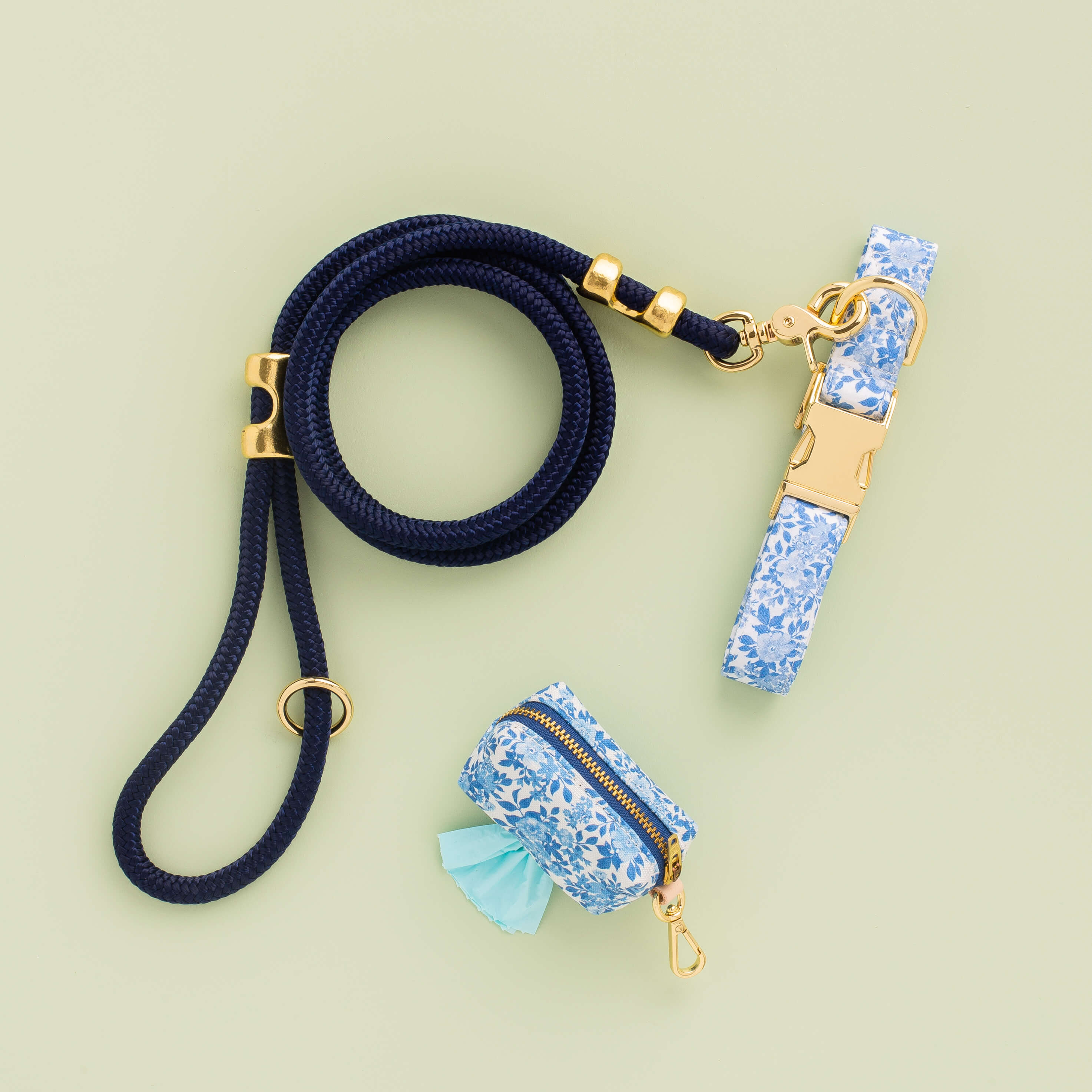 Blue Roses Dog Collar