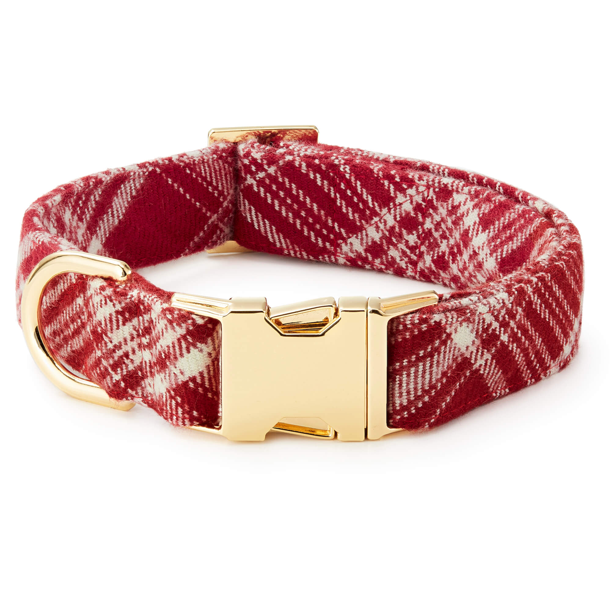 Marsala Plaid Flannel Dog Collar