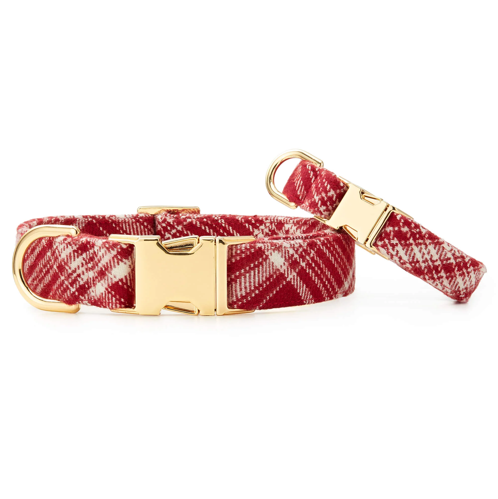 Marsala Plaid Flannel Dog Collar