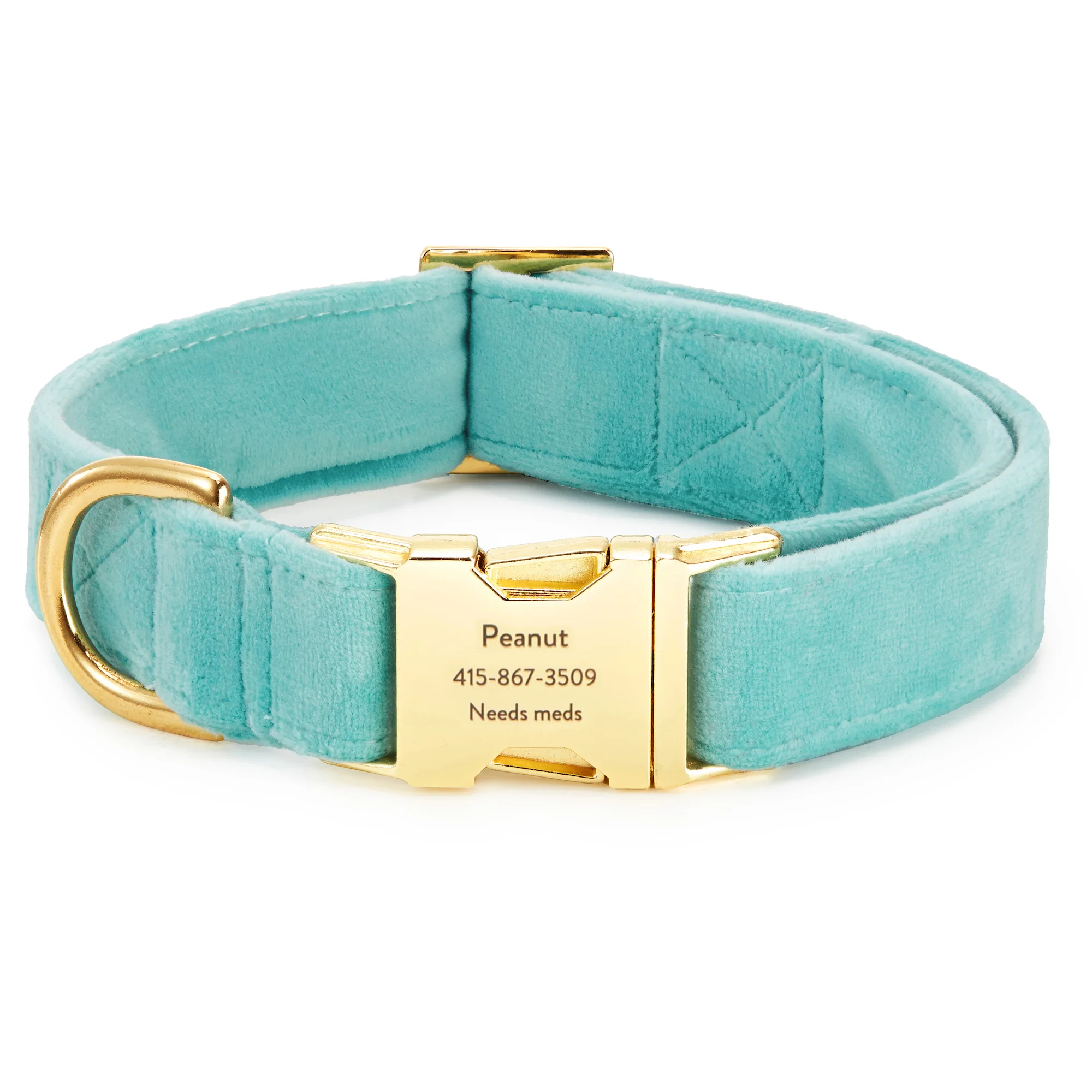 Robin’s Egg Velvet Dog Collar