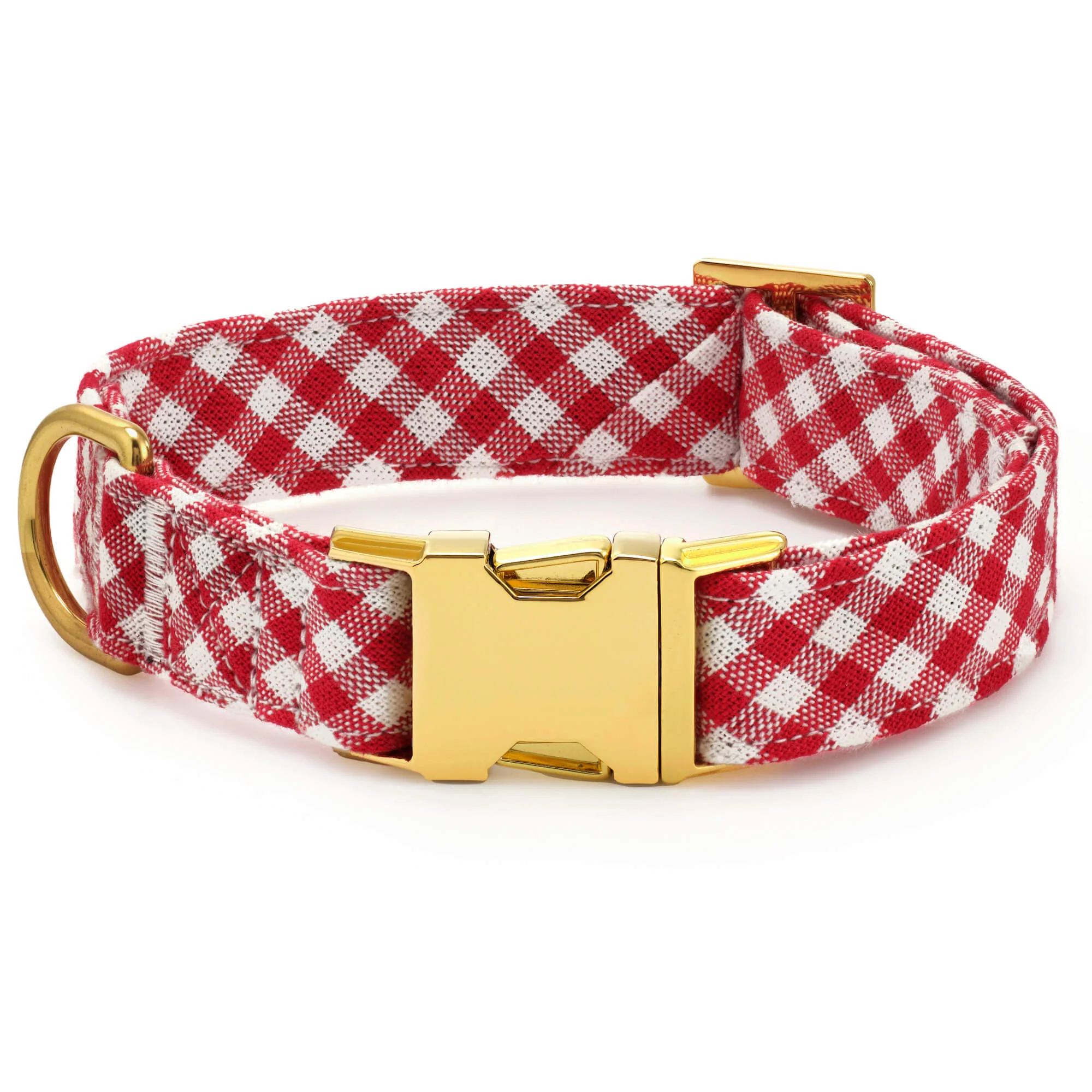 Red Gingham Dog Collar