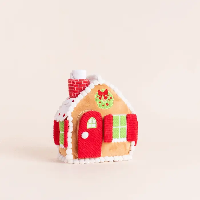 Gingerbread House Interactive Snuffle Dog Toy