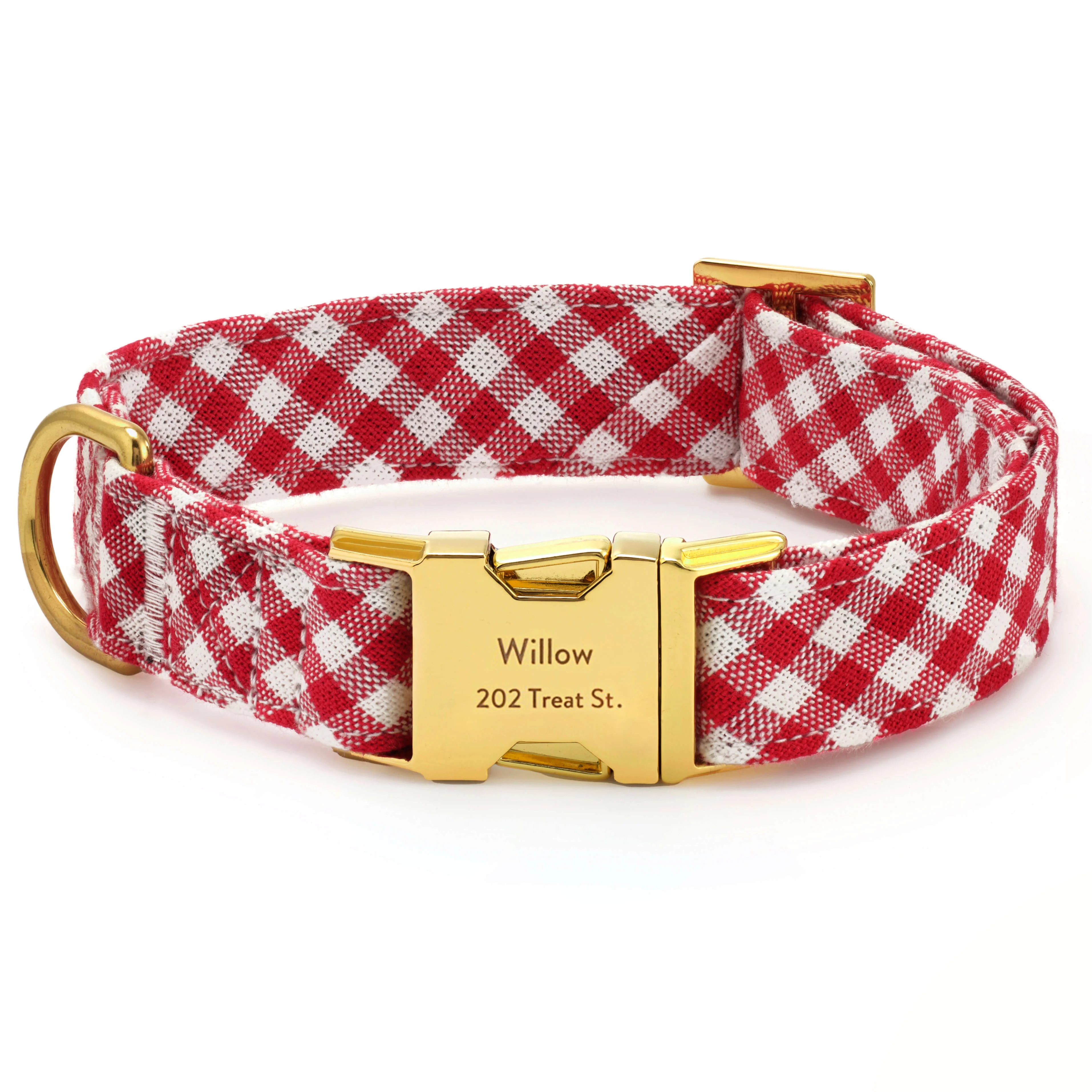 Red Gingham Dog Collar