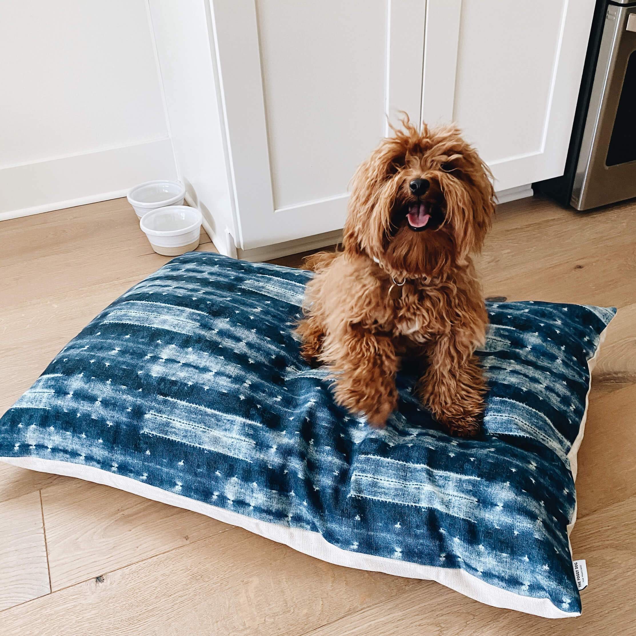 Indigo Mud Cloth Dog Bed