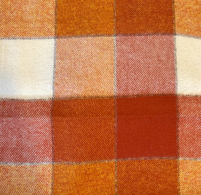 Pumpkin Spice Plaid Flannel Lady Bow Collar