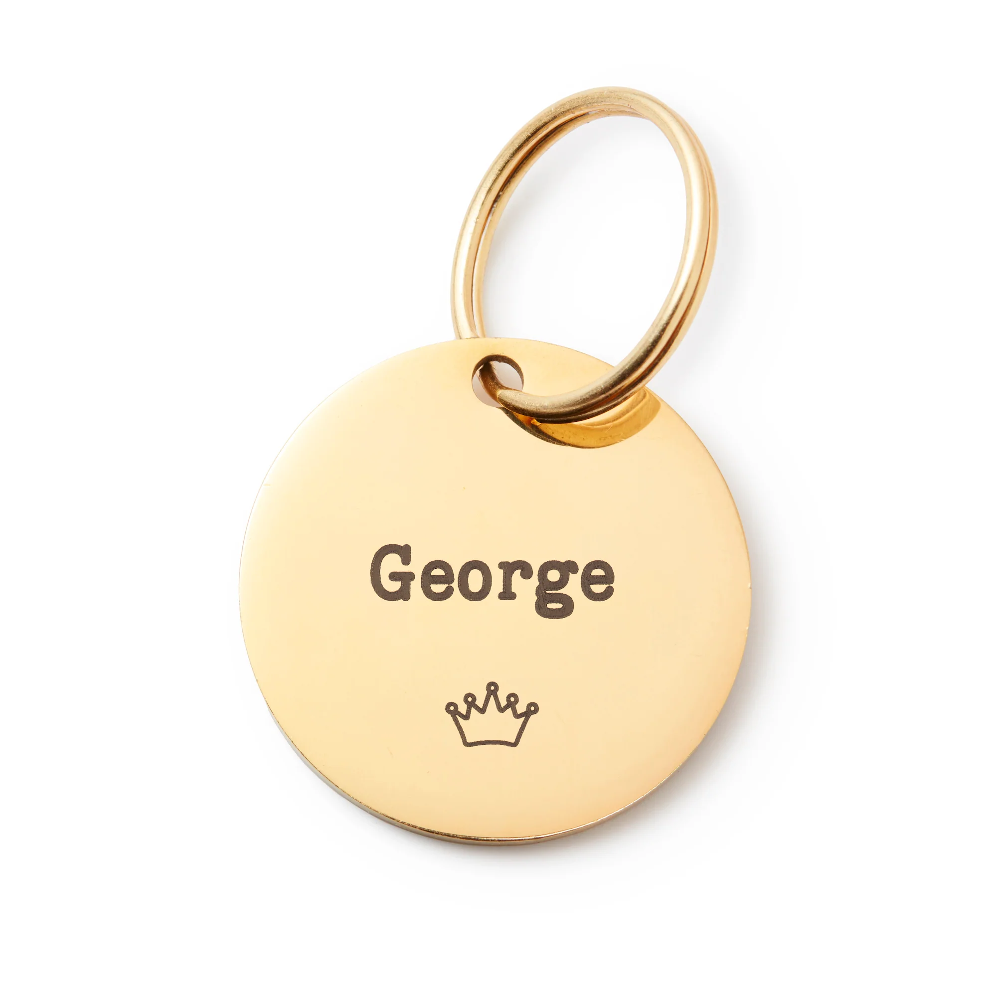 Circle Pet ID Tag: Crown Icon