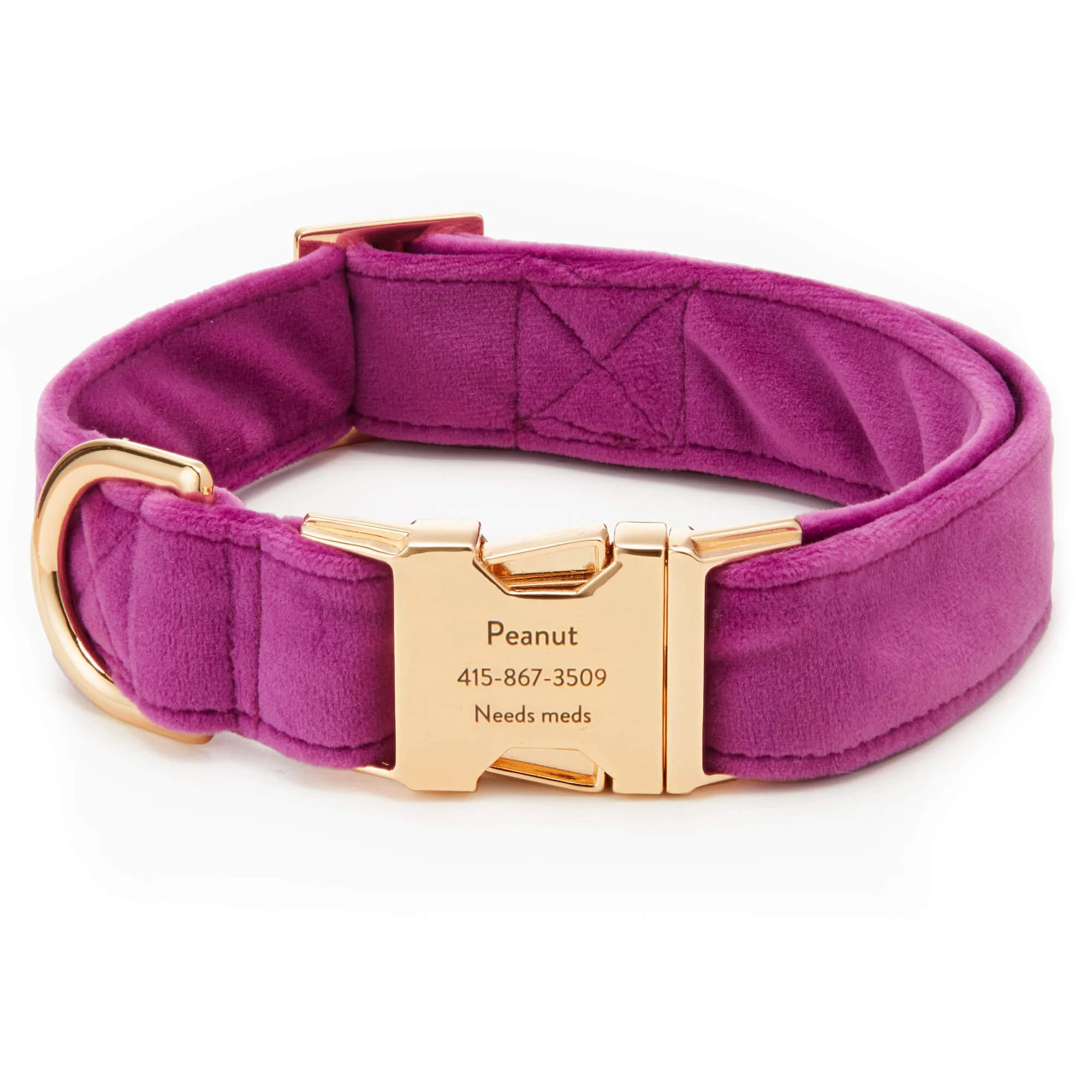 Plum Velvet Dog Collar