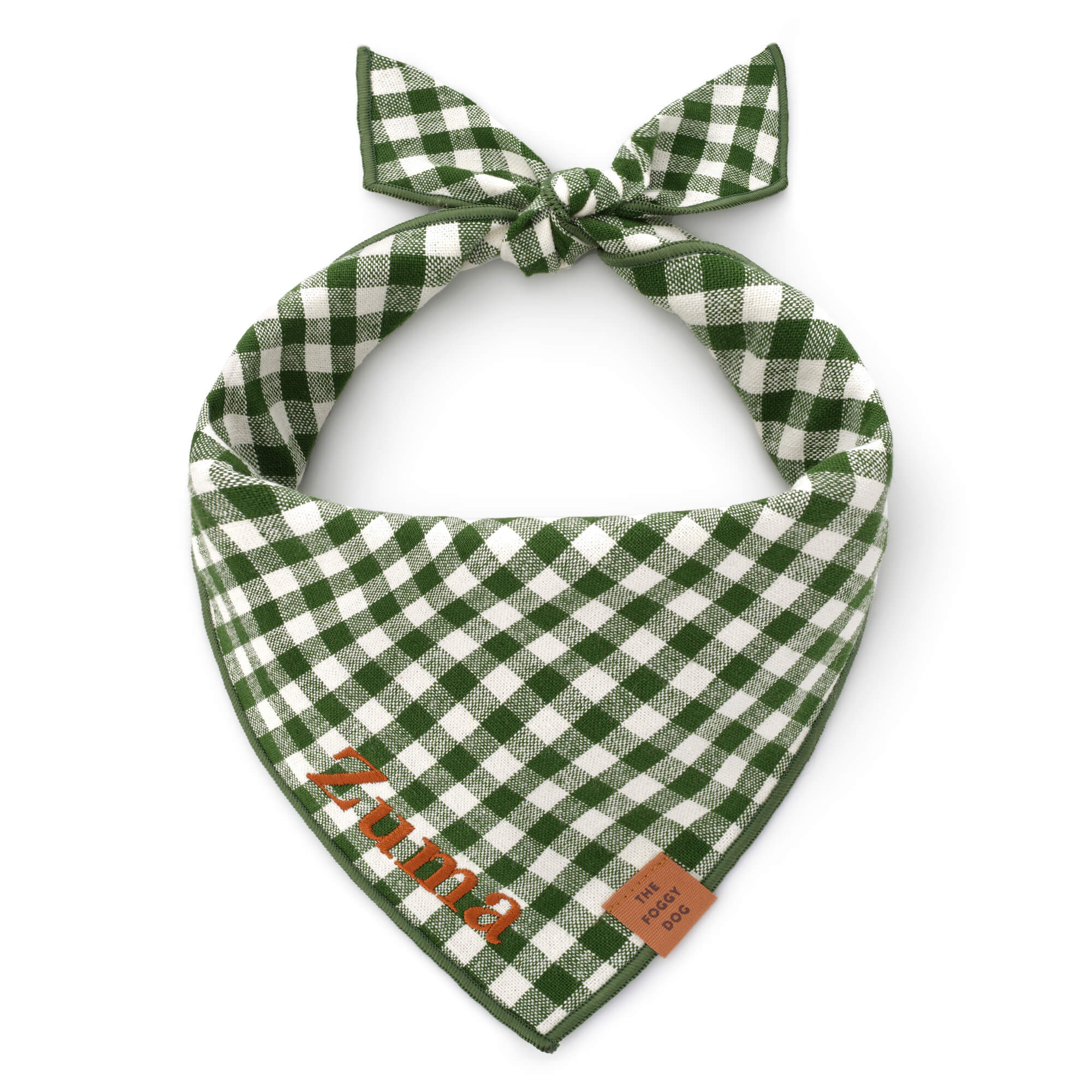 Heather Taylor Home x TFD Mini Gingham Hunter Green Dog Bandana