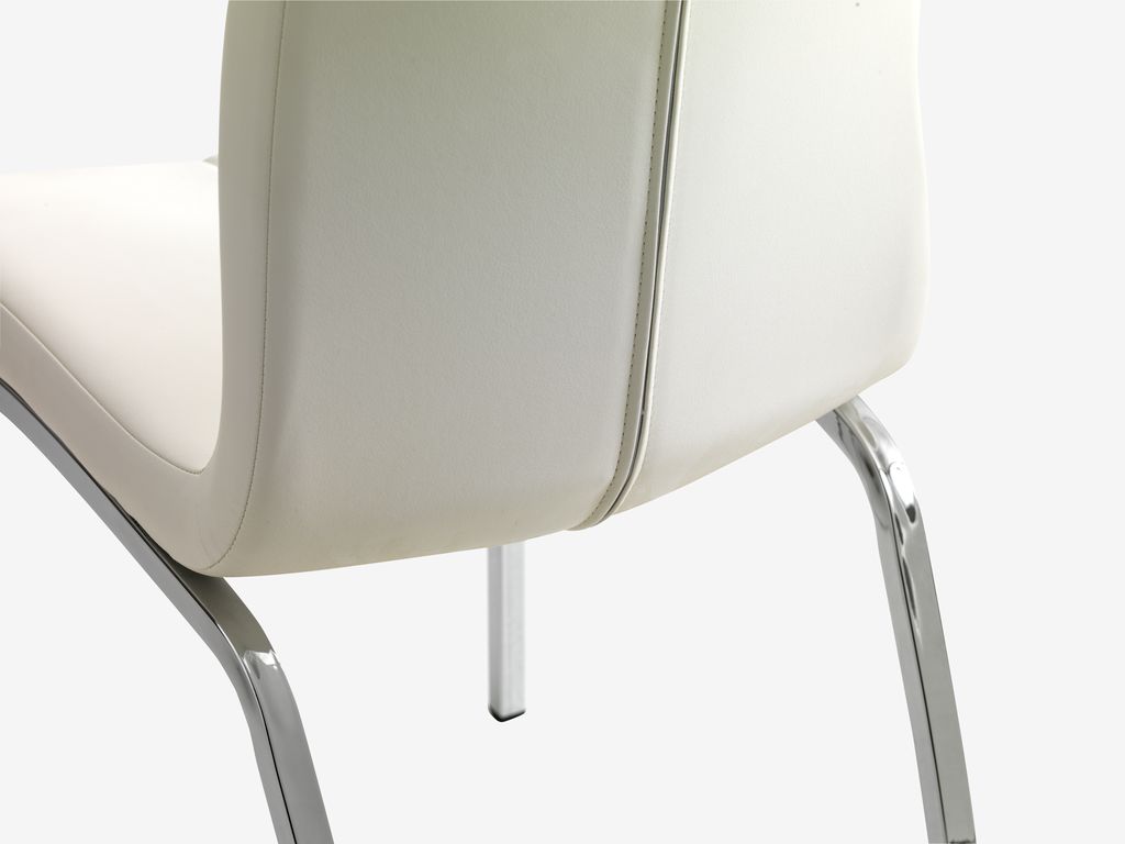Dining chair HAVNDAL white faux leather/chrome