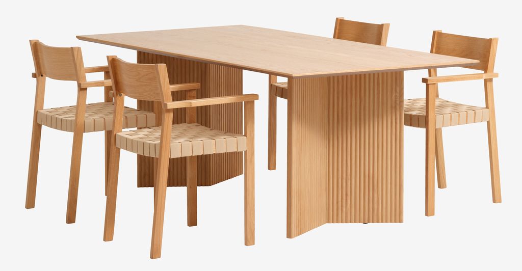 VESTERBORG L200 table oak + 4 VADEHAVET chairs oak