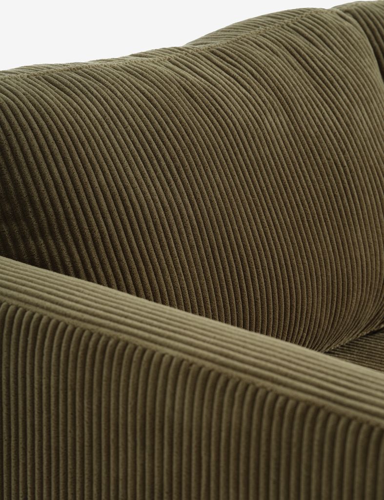 Sofa FALSLEV chaise longue olive green corduroy