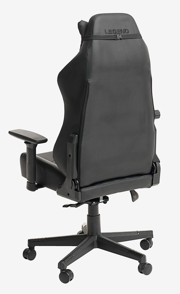 Gaming chair ABILDAA black faux leather