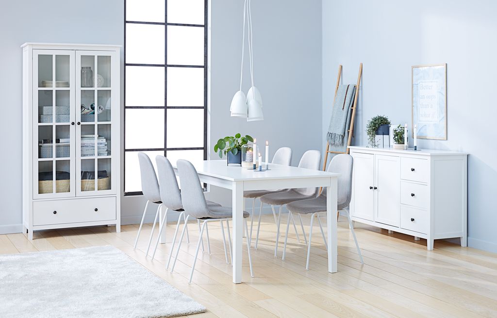 Display cabinet NORDBY 2 doors 1 drawer white