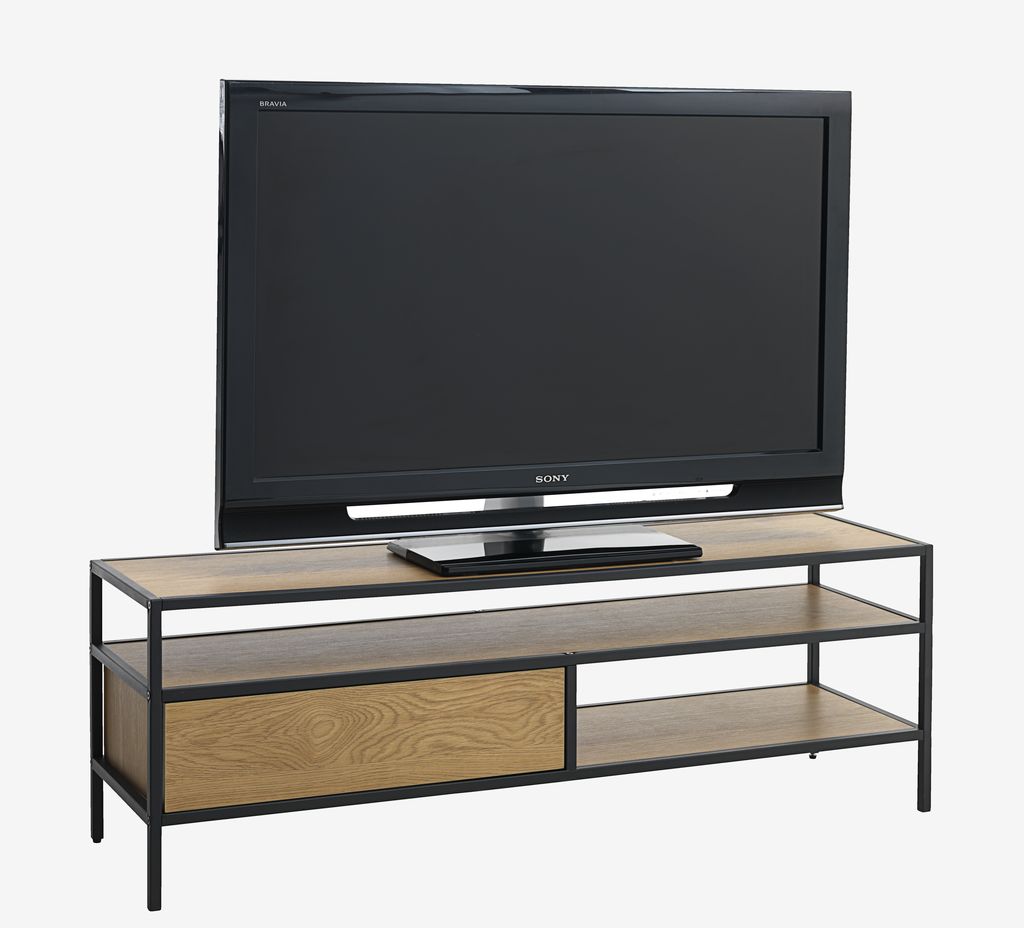 TV bench TRAPPEDAL oak colour/black