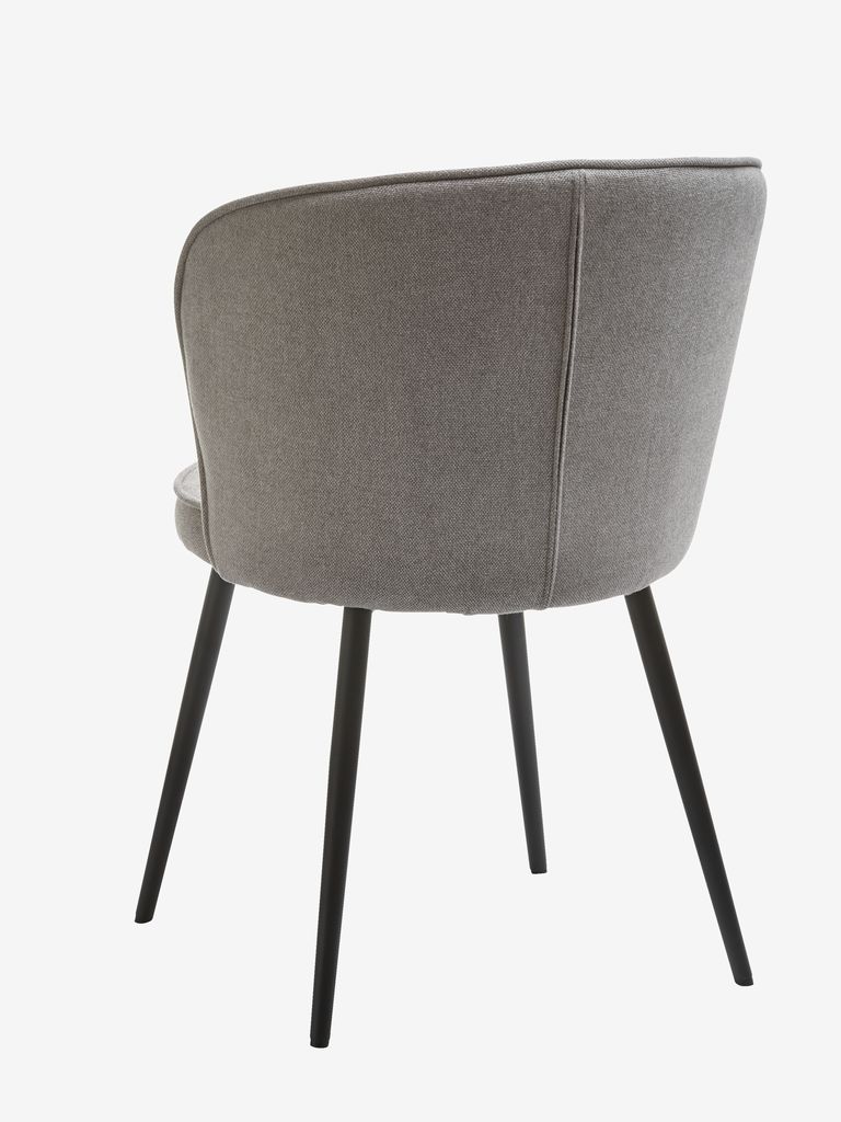 Dining chair RISSKOV light grey fabric/black