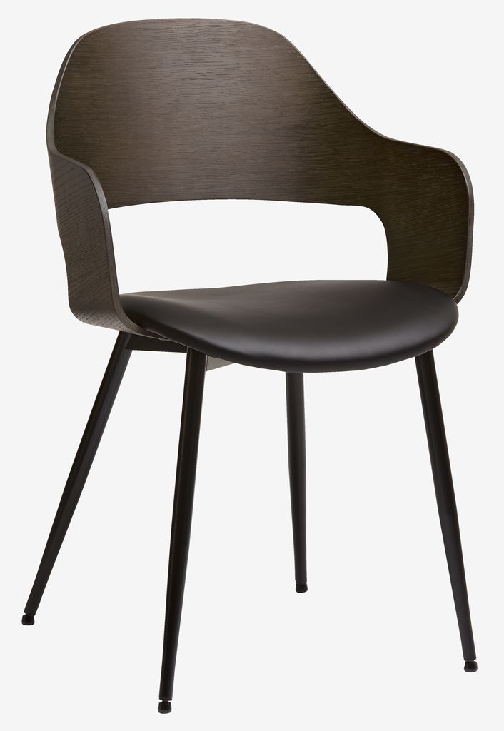 Dining chair HVIDOVRE dark oak/black