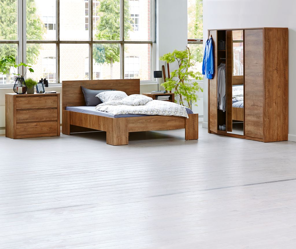 Bed frame VEDDE Euro Double wild oak