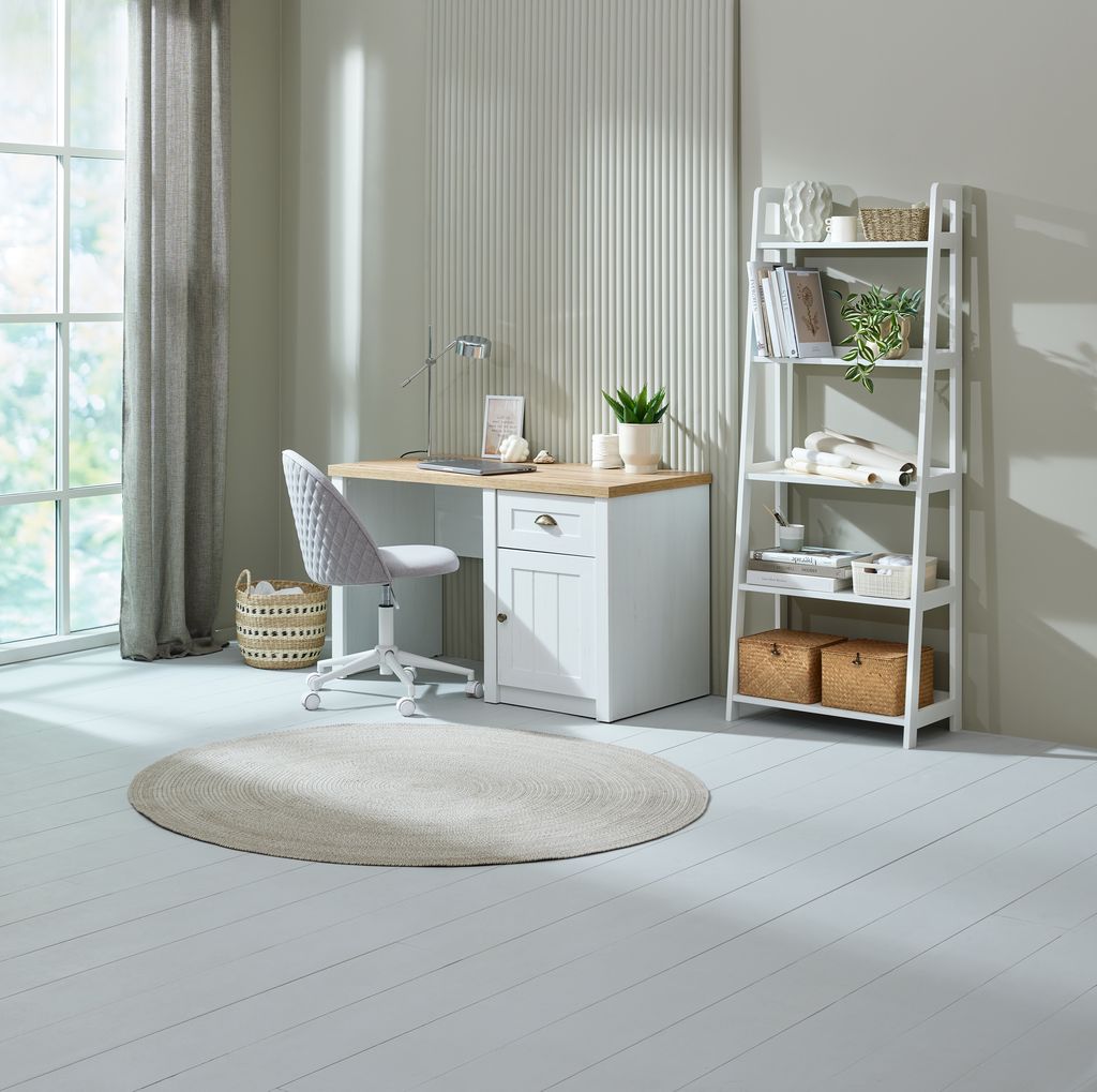 Desk MARKSKEL 60x120 1 door 1 drawer white/oak colour