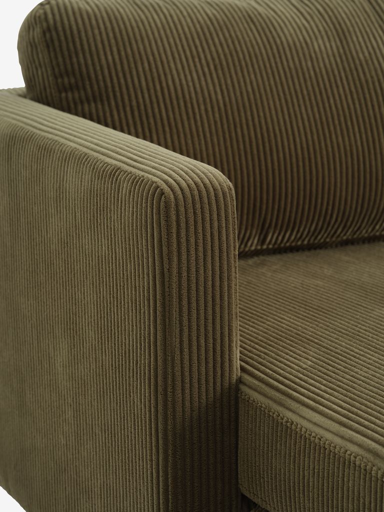 Sofa FALSLEV chaise longue olive green corduroy