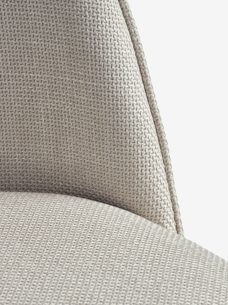 Dining chair THORUP beige fabric/oak colour