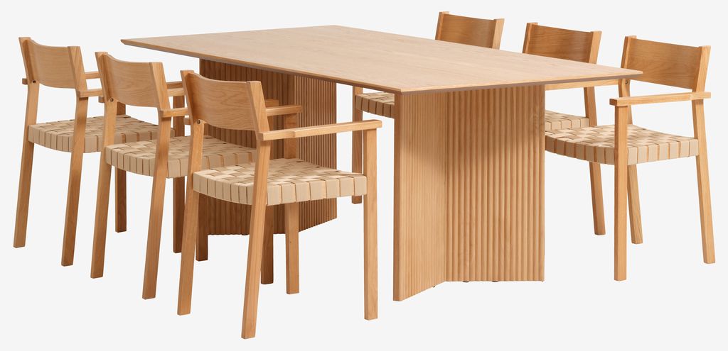 VESTERBORG L200 table oak + 4 VADEHAVET chairs oak