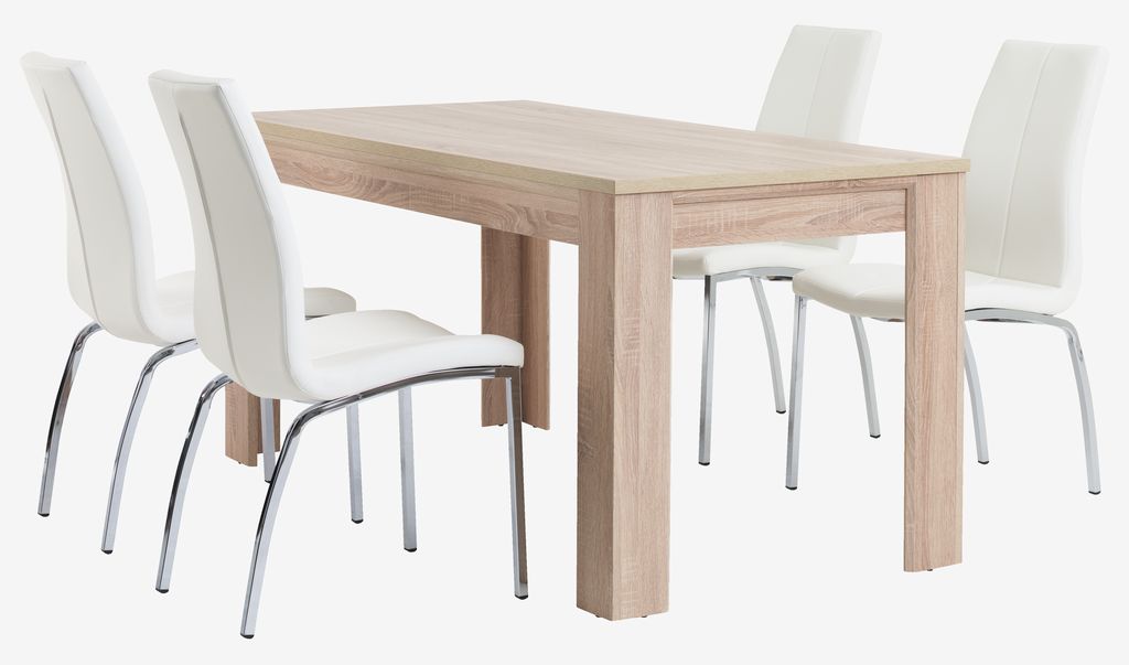 Dining chair HAVNDAL white faux leather/chrome