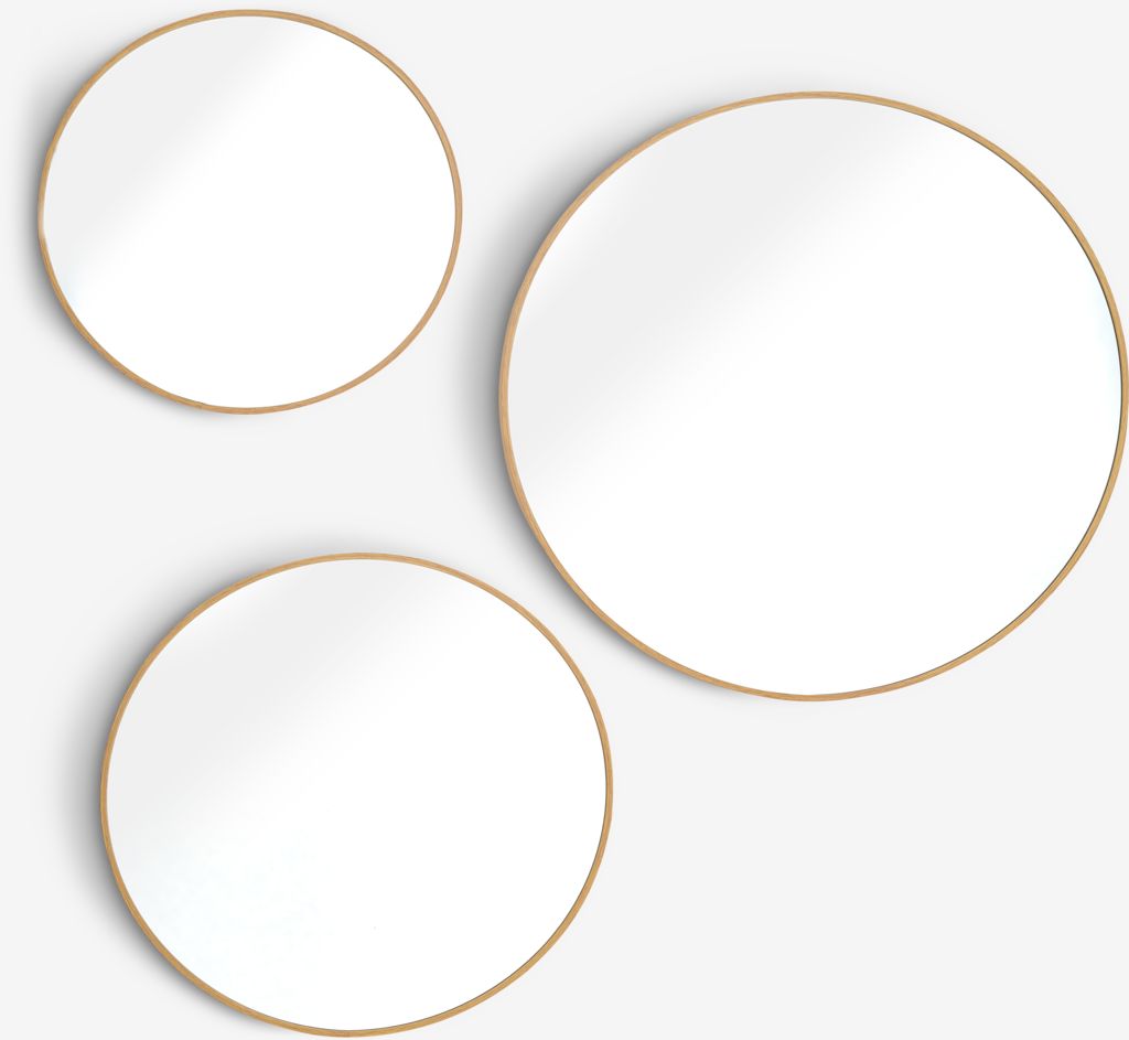 Mirror SANDAGER pack of 3 oak colour