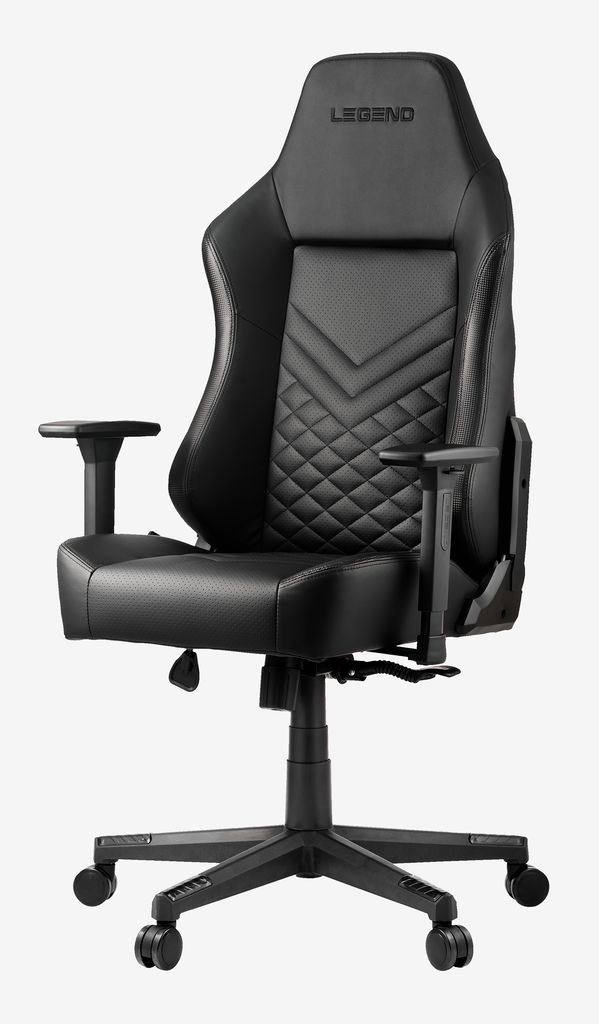 Gaming chair ABILDAA black faux leather