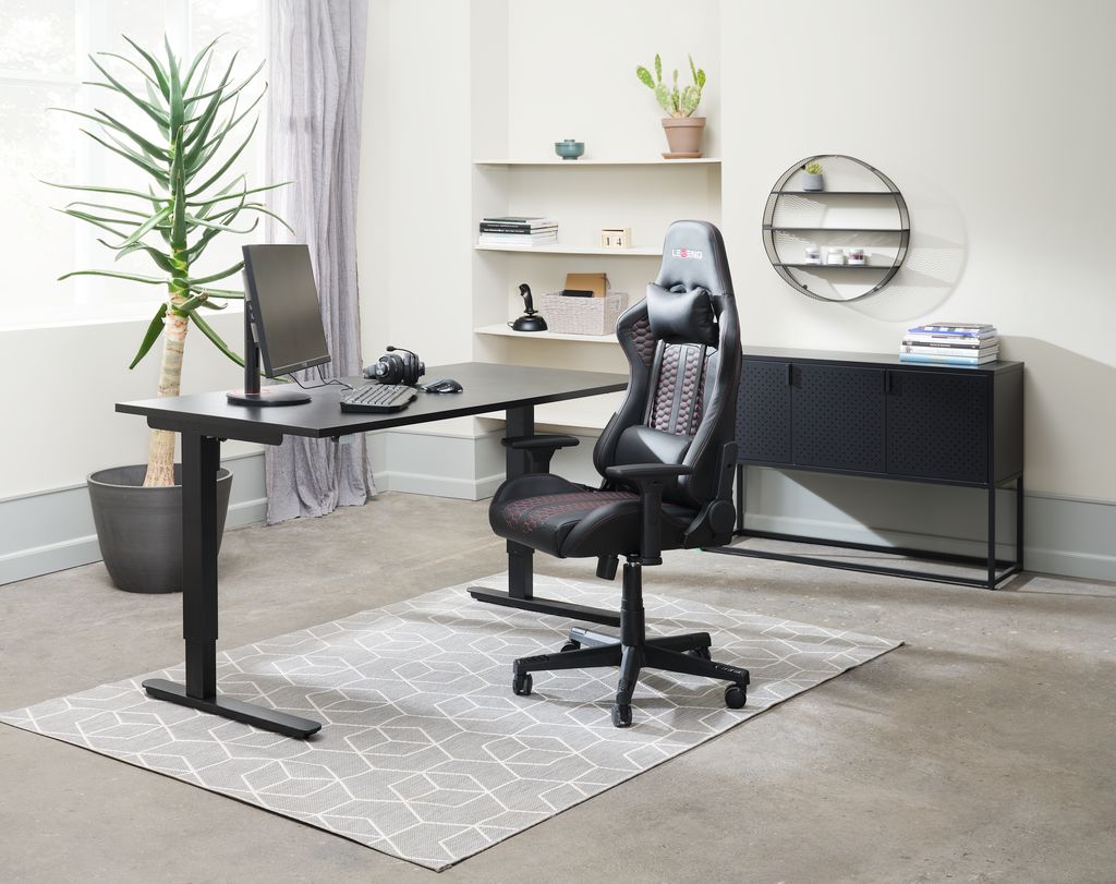 Gaming chair NIBE black faux leather/red