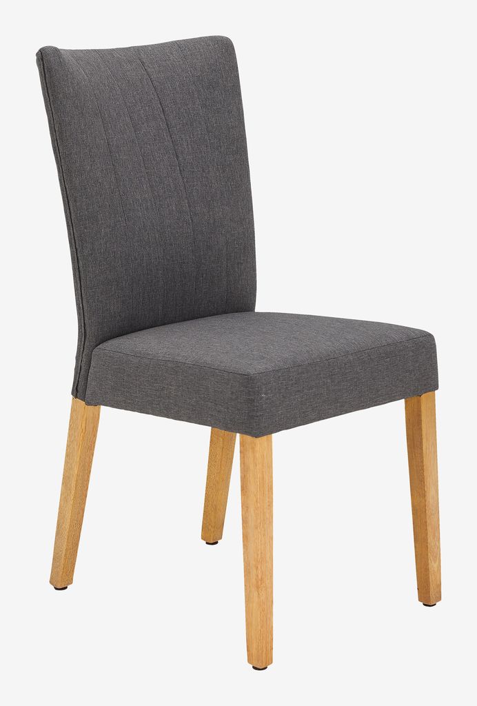 Dining chair NORDRUP grey fabric/natural