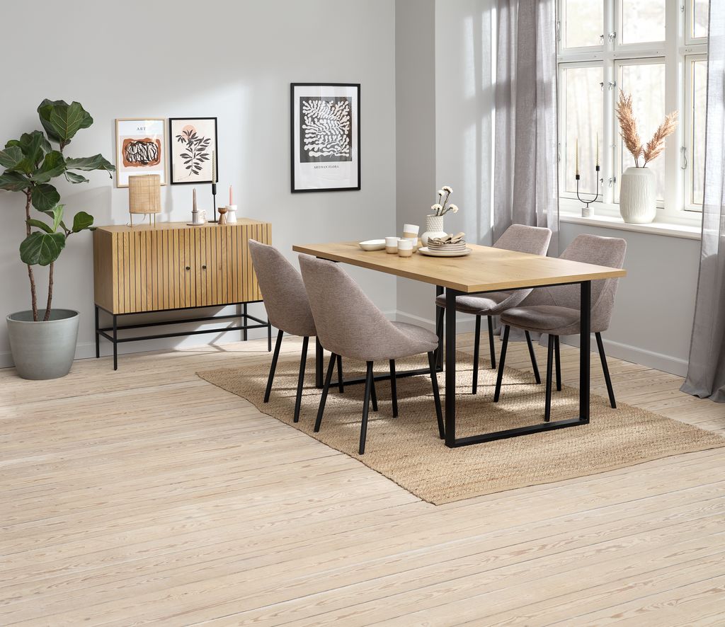 Dining table AABENRAA 90x160 oak colour/black