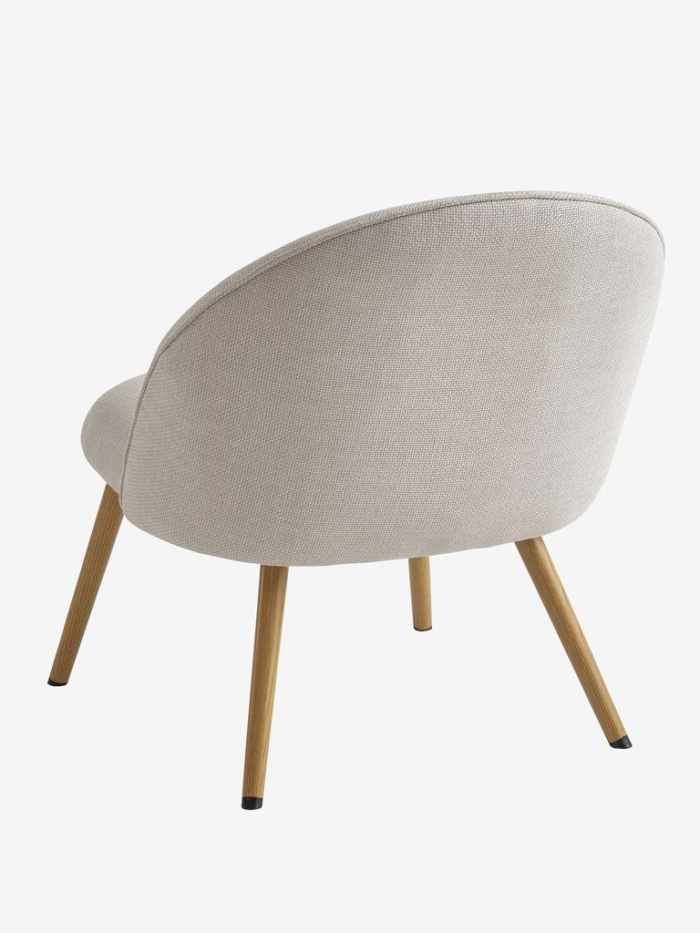 Armchair THORUP beige fabric/oak colour