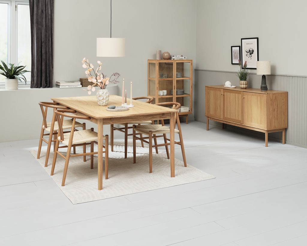 MARSTRUP L190/280 table oak + 4 GUDERUP chairs oak/natural
