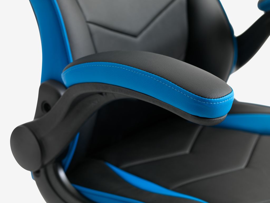 Gaming chair VOJENS black/blue faux leather/mesh