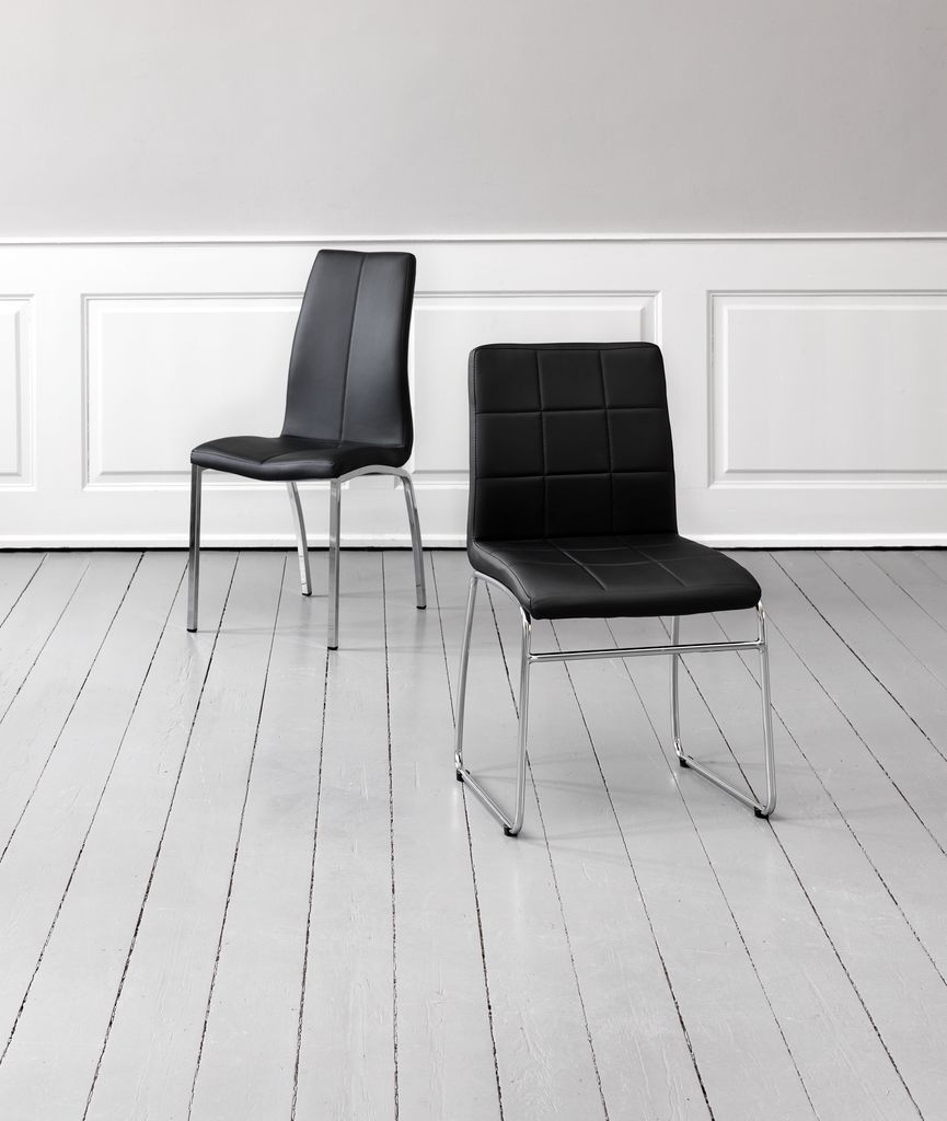 Dining chair HAMMEL black faux leather/chrome