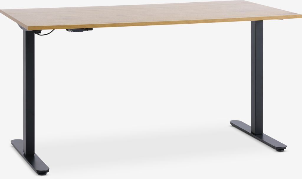Height adjustable desk SVANEKE 70x140 oak colour/black