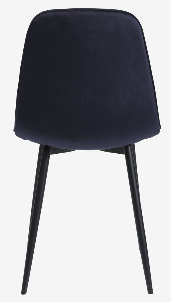 Dining chair BISTRUP velvet dark blue/black