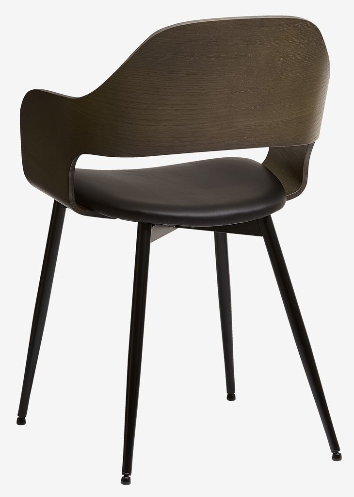 Dining chair HVIDOVRE dark oak/black