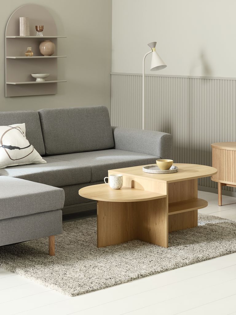 Coffee table LISBJERG 60x107 w/shelf natural oak colour