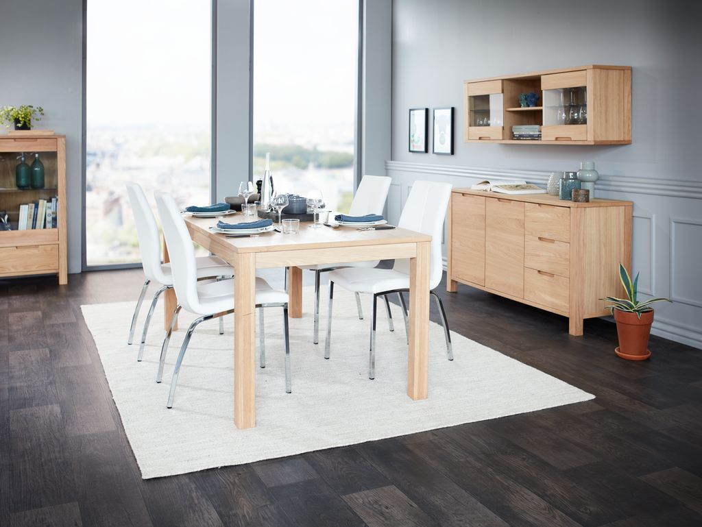 Dining chair HAVNDAL white faux leather/chrome