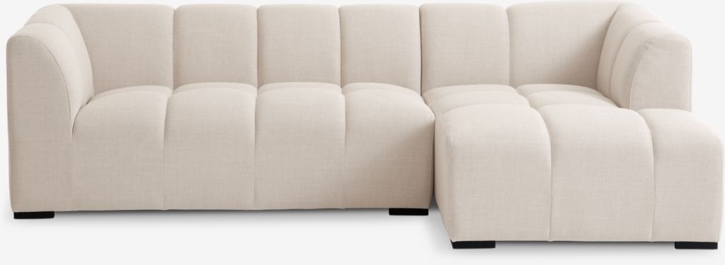 Sofa ALLESE chaise longue right beige fabric