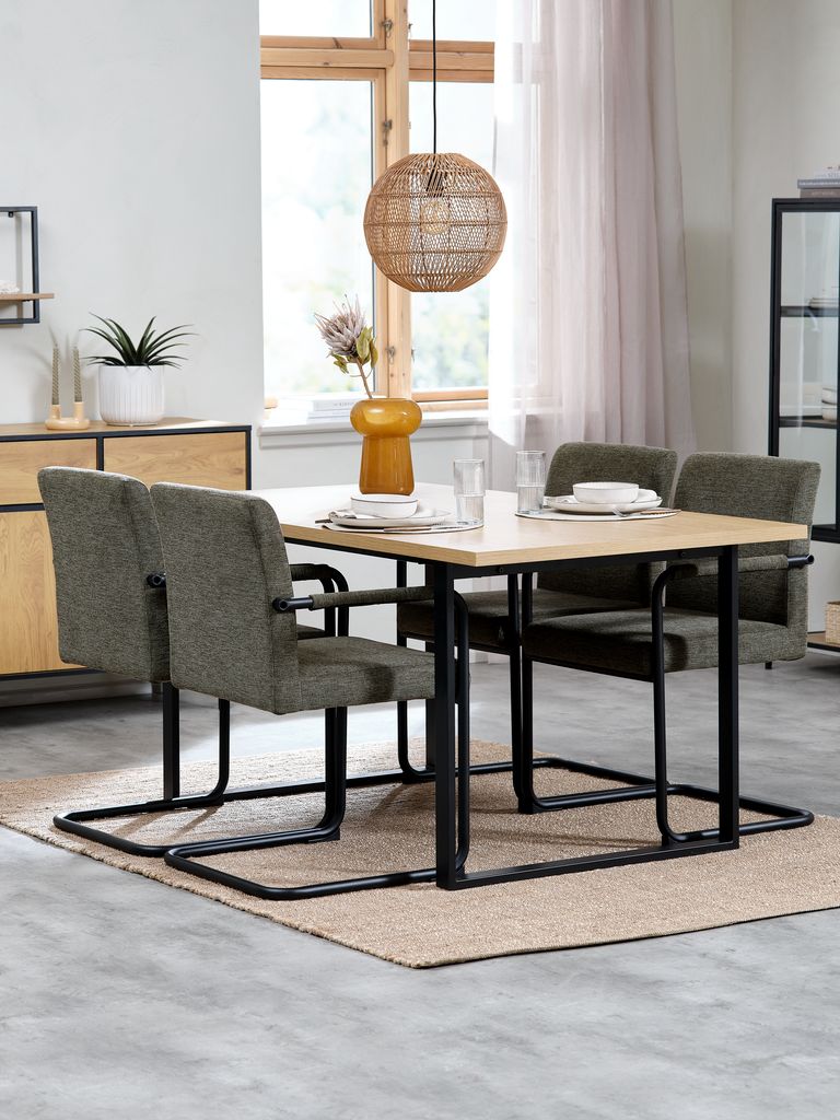 Dining table AABENRAA 90x160 oak colour/black