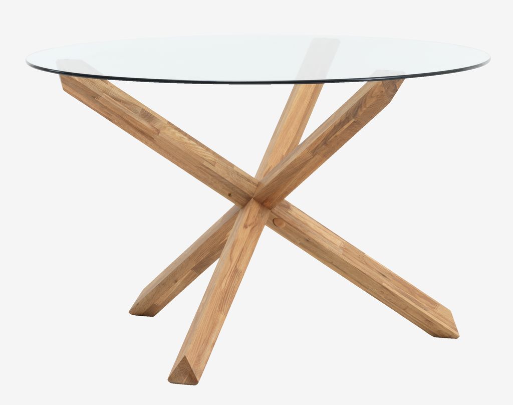 Dining table AGERBY D119 glass/oak